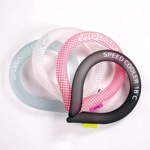 Vista 3 de SpeedUSA Insta Speed - Enfriadores de cuello (paquete de 2) (rosa y gris oscuro)