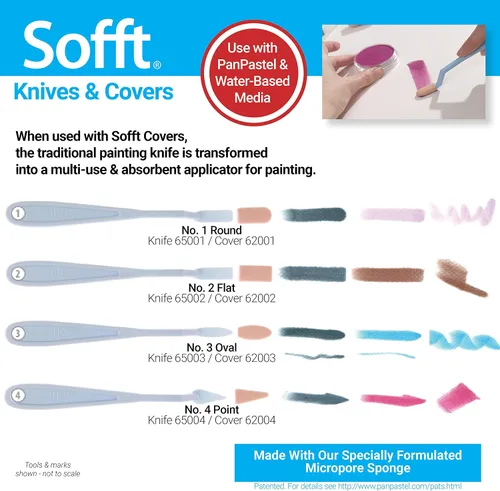 Vista 4 de Sofft Artist Tools by GOLDEN, Covers - Paquete mixto (paquete de repuesto), paquete de 40, pasteles profesionales para artistas