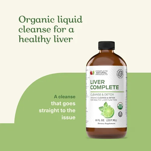 Vista 4 de Liver Complete Liquid 8 oz – Fórmula orgánica de desintoxicación de limpieza del hígado, apoyo a base de hierbas para altas enzimas con cardo