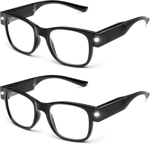 Vista 7 de SKYWAY Gafas de Lectura con Luz Recargables, Lectores LED Brillantes con Luces, Lentes de Visión Clara, Unisex