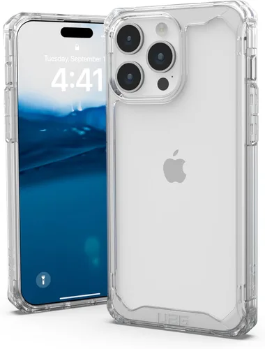 Vista 12 de URBAN ARMOR GEAR UAG [versión actualizada] Funda compatible con iPhone 15 Pro Max de 6.7 pulgadas, color ceniza de plasma, resistente, transparente