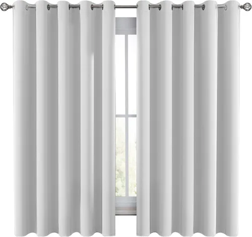 Vista 40 de LUX Décor - Juego de 2 paneles de cortinas opacas de alta calidad de 63 pulgadas de largo, cortinas de oscurecimiento de habitación con aislamiento