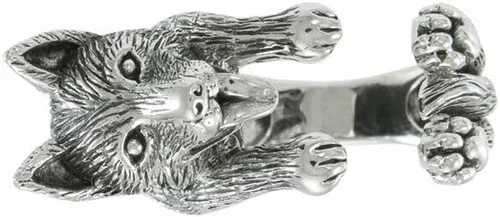Vista 2 de Anillo de plata de ley para perro pastor alemán de Peter Stone Jewelry