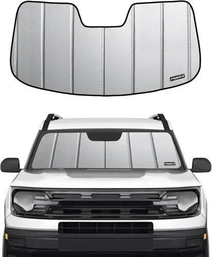 Vista 10 de Pigenius Parasol para parabrisas para Ford Bronco 2021-2025, parasol de ventana frontal de ajuste personalizado, cuero