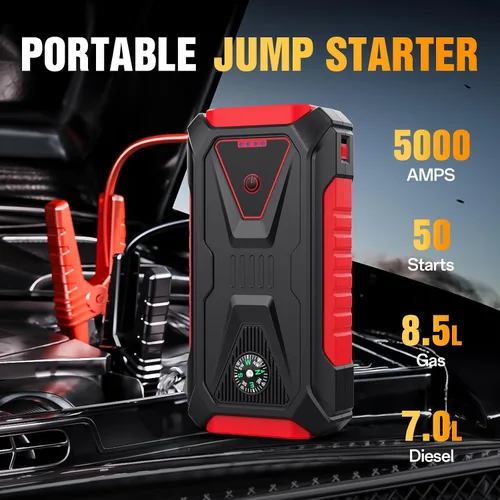Vista 2 de TM26 5000A Arrancador de salto para coche, batería portátil de 12 V