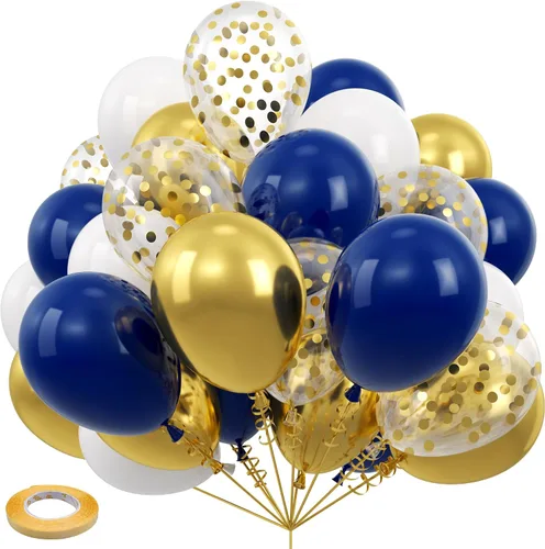 Vista 7 de Kelfara - Globos verdes y dorados, 50 globos metálicos de látex con confeti de 12 pulgadas con cinta para Navidad, día de San Patricio, Año Nuevo