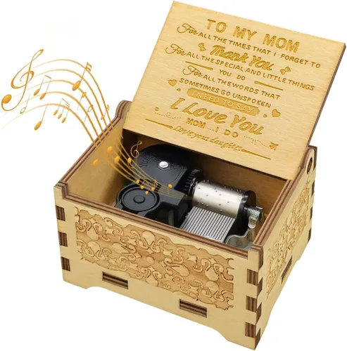 Vista 9 de Sooharic You are My Sunshine - Caja de música para hija, hijo, papá, mamá, única para niños, caja de música de madera con grabado vintage