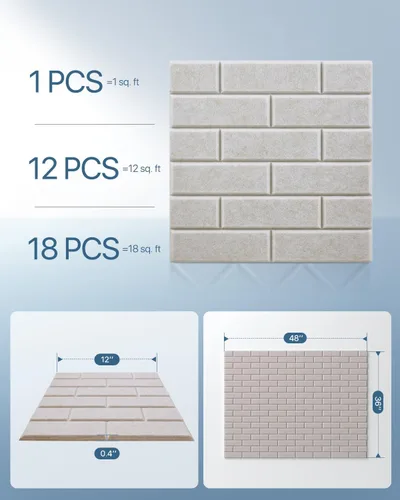 Vista 7 de Kuchoow Paneles de pared insonorizados, paneles a prueba de sonido para pared, paquete de 12 paneles acústicos autoadhesivos que absorben el sonido