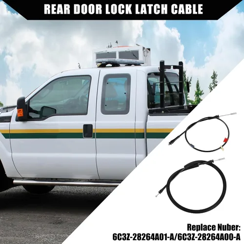 Vista 3 de NO. 6C3Z-28264A01-A Cable de liberación del pestillo de la puerta del automóvil Cabina extendida para Ford F250 F350 F450 F550 Super Duty 99-07