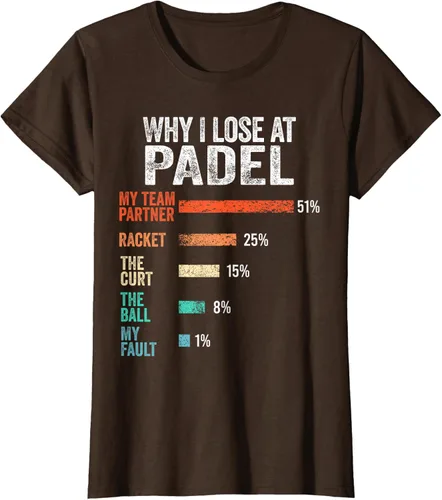 Vista 19 de Why I Lose at Padel Funny Game Padel Hombres Mujeres Camiseta de Padel