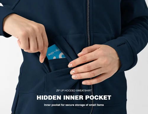 Vista 13 de Rdruko Sudadera con capucha y cremallera completa para mujer, con agujero para el pulgar, de algodón, con cremallera frontal, suave, ligera