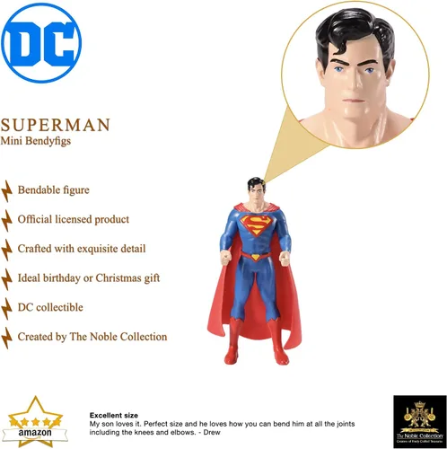 Vista 2 de The Noble Collection DC Comics Mini Bendyfigs Superman - Figura de muñeca plegable en miniatura de 5.5 pulgadas (5.5 in)