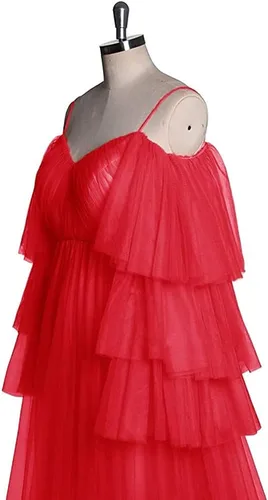 Vista 3 de Vestido de maternidad con volantes de tul