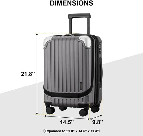 Vista 8 de LEVEL8 Grace Luggage, Gris, Casual y de negocios