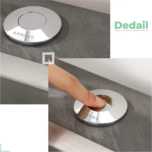 Vista 3 de KANARY Kit de interruptor de aire superior del fregadero (todo botón de latón) para eliminación de basura con módulo de alimentación