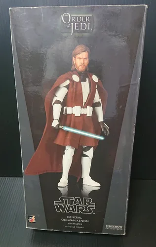 Vista 3 de Sideshow Coleccionables Order of the Jedi Deluxe - Figura de acción de 12 pulgadas, Clone Wars General Obi-Wan Kenobi