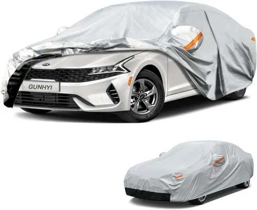 Vista 42 de GUNHYI - Funda de automóvil de 6 capas para Tesla Model 3 (2017-2025), impermeable para todo tipo de clima, protección UV contra la nieve, el sol