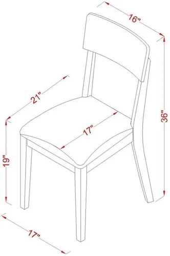Vista 6 de East West Furniture SHAD5-LWH-LC - Juego de mesa y sillas de cocina de 5 piezas, incluye una mesa de comedor redonda con pedestal y 4 sillas