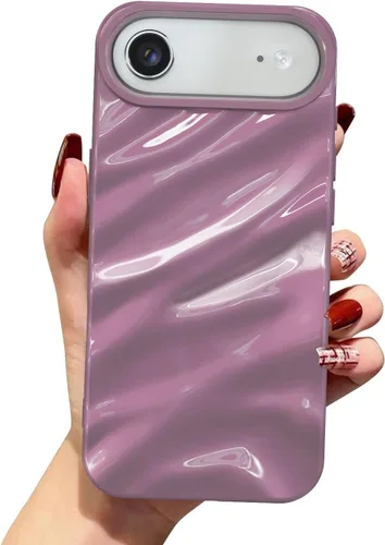 Vista 76 de QLTYPRI Funda compatible con iPhone 11, bonita funda con patrón de ondas de agua para niñas y mujeres, delgada, satinada, brillante, suave, de Beige