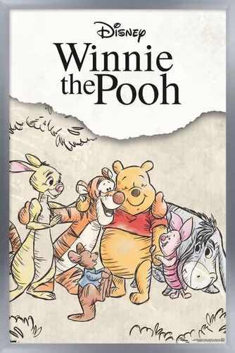 Vista 12 de Trends International Disney Winnie The Pooh - Póster de pared con dibujo grupal, 34 pulgadas de largo x 22.4 pulgadas, versión enmarcada en madera