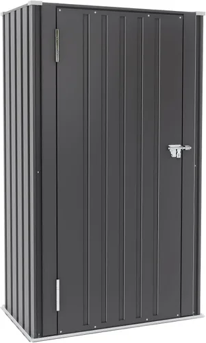 Vista 17 de Greesum Cobertizo de almacenamiento para exteriores de 3 x 3 pies, cobertizo de metal con cerradura para patio trasero, piscina, patio y Negro