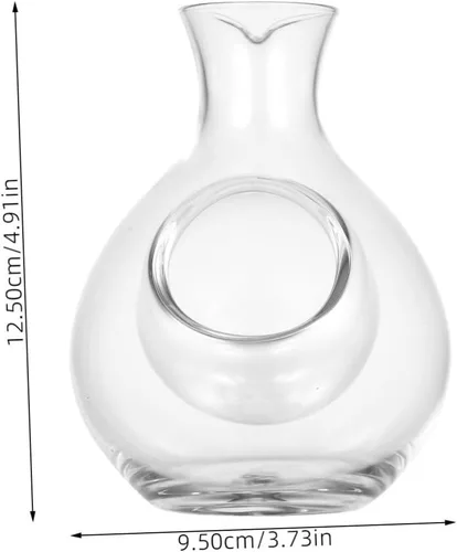 Vista 2 de Hemoton Decantador de cristal del dispensador del vino del hielo 10.1 fl oz para el refrigerador del decantador de la botella del sake del vino
