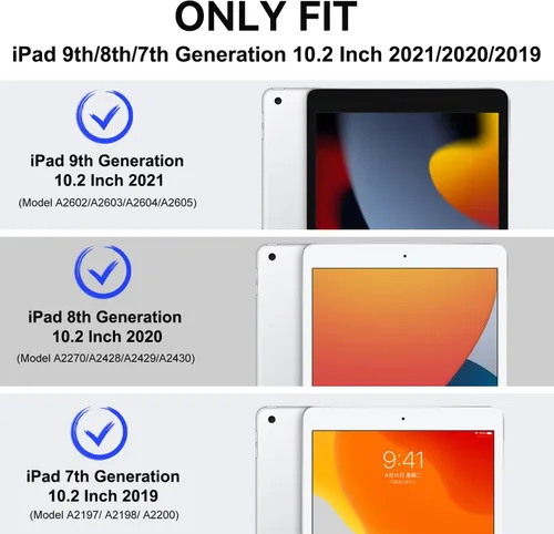 Vista 2 de OKP Funda para iPad de 9ª generación 2021/8ª generación 2020/7ª generación 2019 de 10.2 pulgadas, funda con visión multiángulo, cuero PU con soporte