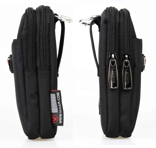 Vista 7 de VIIGER Funda versátil de nailon doble para teléfono celular, funda para cinturón para hombre con clip, bolsa para cinturón para teléfono