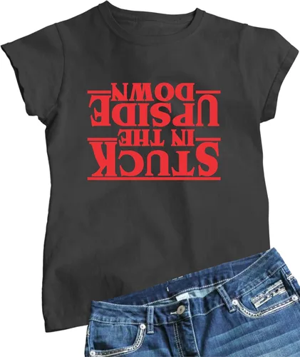 Vista 38 de Go All Out Camiseta para mujer Stuck in The Upside Down