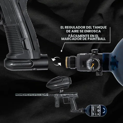 Vista 8 de HK Army Aerolite de fibra de carbono HPA Sistema de tanque de aire comprimido para paintball Azul