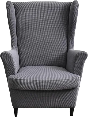 Vista 39 de NILUOH Funda para silla Wingback, 2 piezas, fundas elásticas de elastano para silla con respaldo de ala, funda lavable para sillones con respaldo