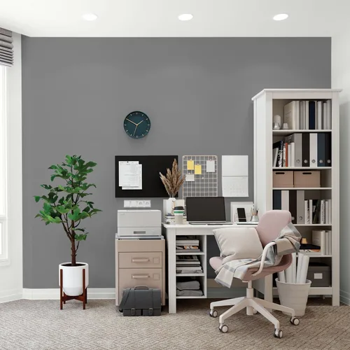 Vista 302 de Glidden Pintura Interior + Imprimación: Gris/Plata Antigua, Una Capa, Satinado, 1 Galón