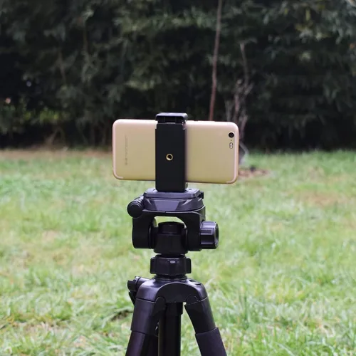 Vista 6 de PRAQECZ Adaptador universal de montaje en trípode para teléfono celular, cabezal de conector de clip para teléfono utilizado para monopod selfie