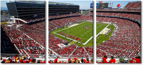 Vista 10 de TUMOVO MetLife Stadium - Decoración de pared de Nueva York, 3 piezas, lienzo, arte de pared para decoración del hogar, juegos de fútbol americano
