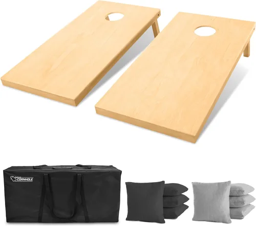 Vista 11 de GoSports 4 ft x 2 ft Regulation Size Wooden Cornhole Boards Set with Natural Wood Stain Finish - Includes Carrying Case