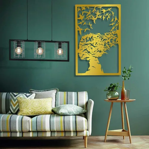 Vista 5 de Arte de pared de metal - Mujer y pájaros, arte de pared de pájaro de metal, decoración de pared de pájaro de metal, decoración de metal de pájaros