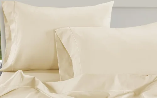 Vista 2 de Lane Linen Hotel Collection - Fundas de almohada de satén de lujo tamaño Queen, fundas de almohada de algodón de fibra larga de alta calidad