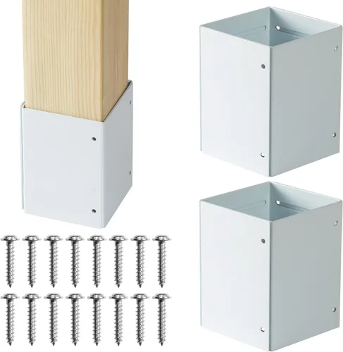 Vista 7 de Protector de poste ajustable de acero inoxidable 304 (rango de 3.3 a 6 pulgadas), protege buzones, cubierta y vallas de la lluvia y daños al