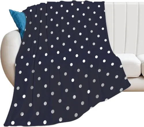 Vista 13 de Manta de felpa de lunares blanco aguamarina, suave y acogedora, manta de franela para todas las estaciones, para sofá, cama, 40 x 50 pulgadas