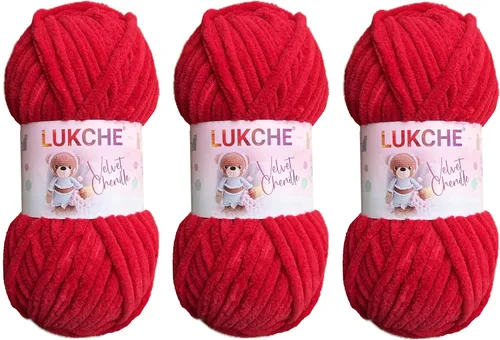 Vista 30 de Hilado de chenilla de terciopelo para amigurumi y punto de crochet súper voluminoso 100 gr (69,0 m) (Grosor del hilo 8 mm) (Verde espárrago) 1