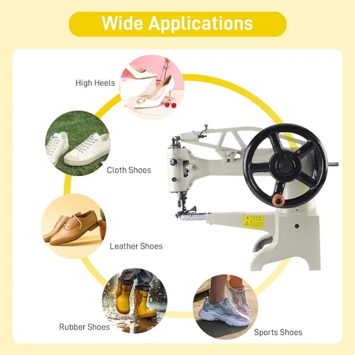Vista 3 de Máquina de coser para zapatos, máquina de coser de zapatero, máquina de coser industrial de cuero, máquina de coser manual de cuero de 360 grados