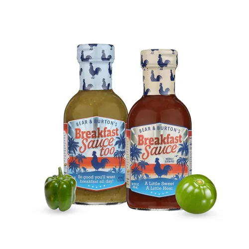 Vista 10 de Bear and Burton's Breakfast Sauce Too Una salsa de calor medio de los fabricantes de W Sauce 12 onzas líquidas