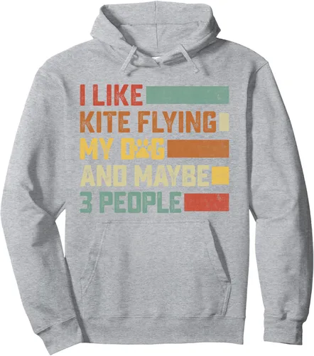 Vista 3 de Kite Flying & Dogs Kiteboarding Dog Kitesurfing Kiting Pullover Hoodie