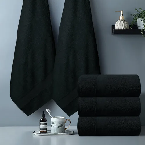 Vista 6 de Toallas de baño de lujo 100% algodón, paquete de 2 (35 x 70 pulgadas), súper suaves, de secado rápido y altamente absorbentes, para baño, hogar, spa