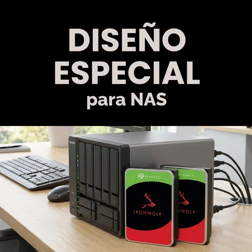 Vista 4 de Seagate IronWolf Disco duro interno NAS de 4TB CMR 3.5 pulgadas SATA 6Gb/s 5400 RPM caché de 64MB para almacenamiento conectado a red RAID Servicios