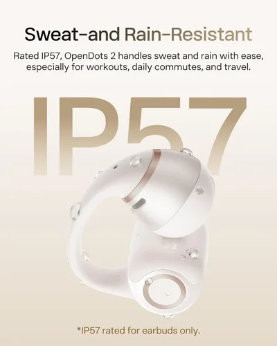 Vista 10 de SHOKZ OpenDots 2 - Auriculares con clip de oreja abierta, color blanco Blanco perla