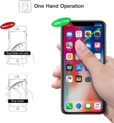 Vista 6 de Soporte para anillo de teléfono con diseño de murciélago – OATSBASF Soporte de anillo para teléfono celular, agarre de dedo con rotación de 360