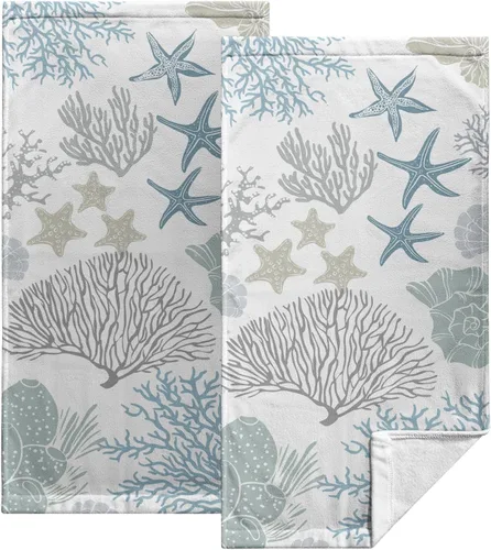 Vista 41 de Toallas de Mano Azul Gris Marrón para Baño Negras Pintura Moderna de Arte Abstracto Toallas de Cocina Suave Absorbente Toalla de Huésped Punta
