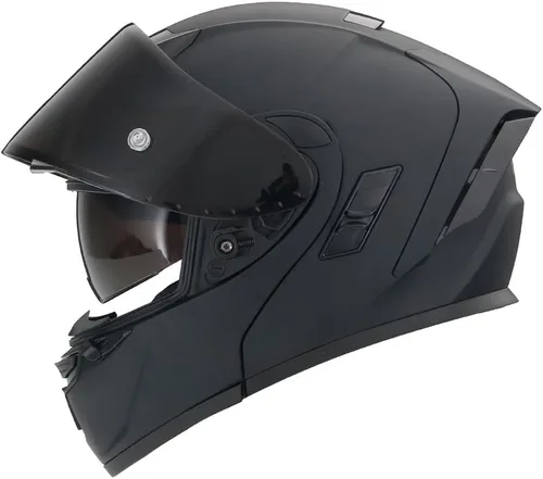 Vista 3 de Casco modular de doble visera abatible para motocicleta, motocicleta integrada para adultos, hombres y mujeres, Street Racing aprobado por DOT