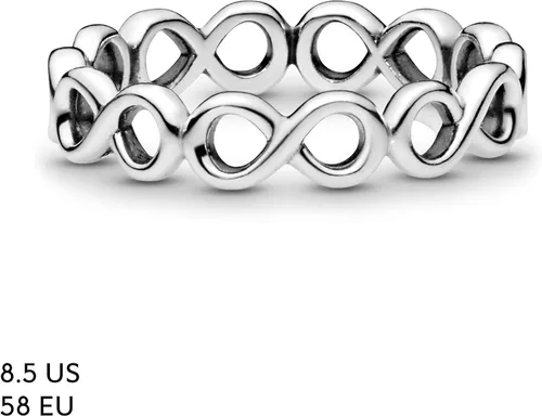 Vista 6 de PANDORA Joyería - Anillo de banda infinita simple - Regalo para ella - Plata de ley, Metal